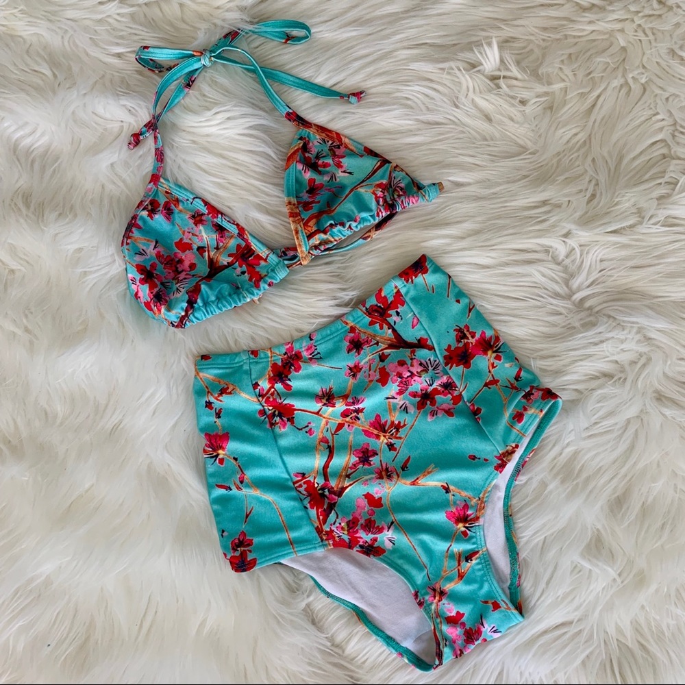 NWOT! Poprageous AZ Iced Tea High-Waist Bikini Set - Picture 2 of 8